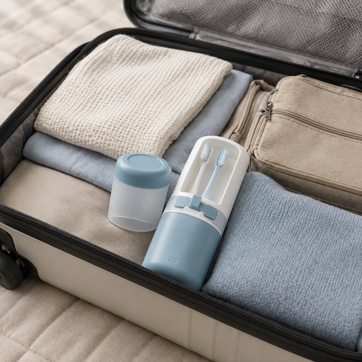 Travel Toothbrush Toothpaste Storage Cup
