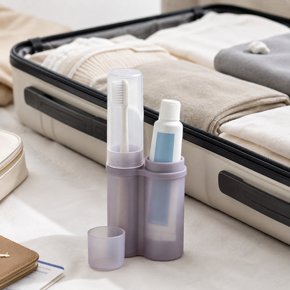 2‑in‑1 Travel Toothbrush & Toothpaste Tube Case
