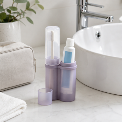 2‑in‑1 Travel Toothbrush & Toothpaste Tube Case